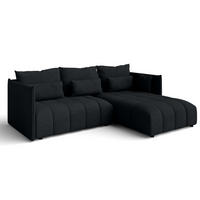 ECKSOFA L Form Cosmova Schwarz 245/182/83 cm mit Schlaffunktion - Schwarz, Kunststoff/Textil (245/182cm) - AX Living