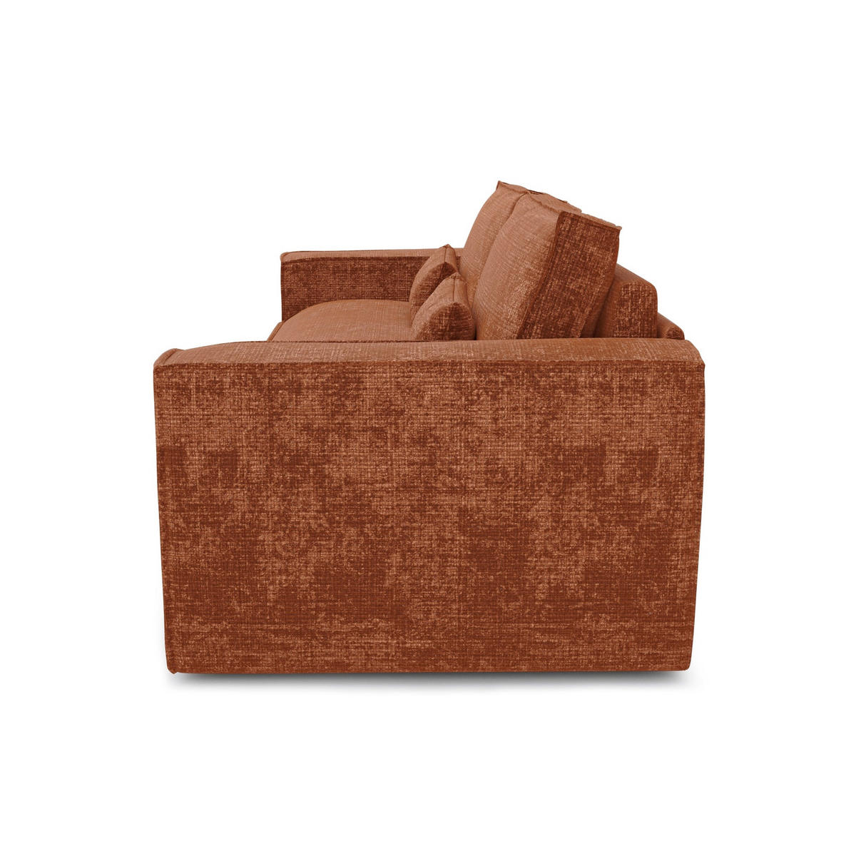 SCHLAFSOFA Express JUNE Geprägter Samt Terrakotta 236cm - Dunkelorange/Terracotta, Textil (236/80/100cm) - Premium Interiors