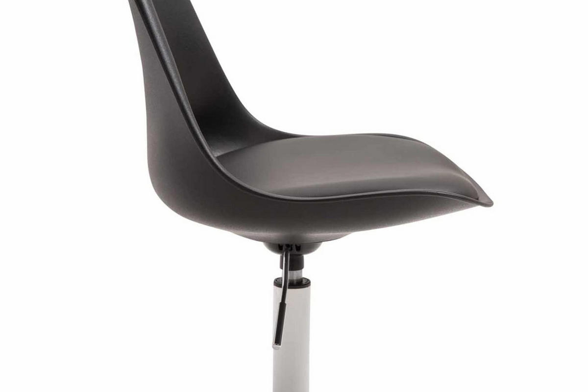 DREHSTUHL 4er Set Kunststoff schwarz - Schwarz/Weiß, Kunststoff/Metall (48/76/57cm) - CLP