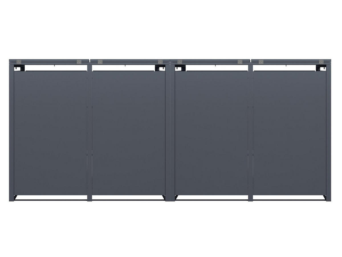 4ER Mülltonnenbox, 2x 2er Box für 4 Mülltonnen, 264x80x116cm, Stahl, anthrazit - Grau, Kunststoff (80/175/120cm)