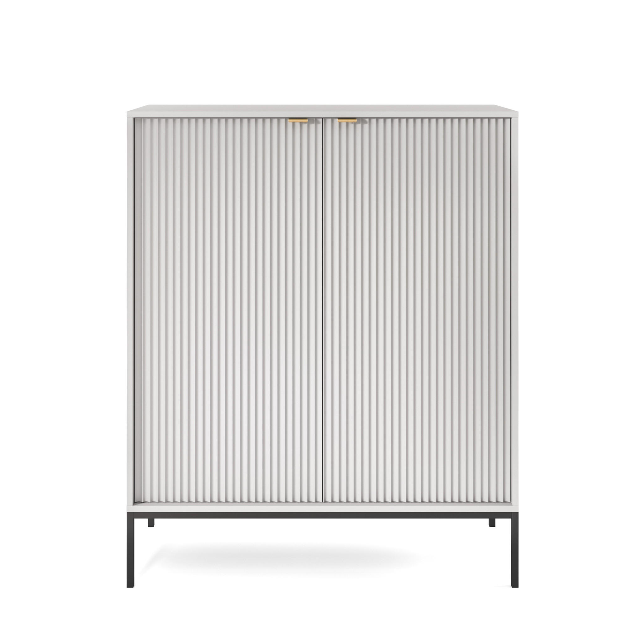 HIGHBOARD Vellore Grau 104 cm - Goldfarben/Schwarz, Holzwerkstoff/Metall (104/125/39cm) - Selsey