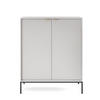 HIGHBOARD Vellore Grau 104 cm - Goldfarben/Schwarz, Holzwerkstoff/Metall (104/125/39cm) - Selsey