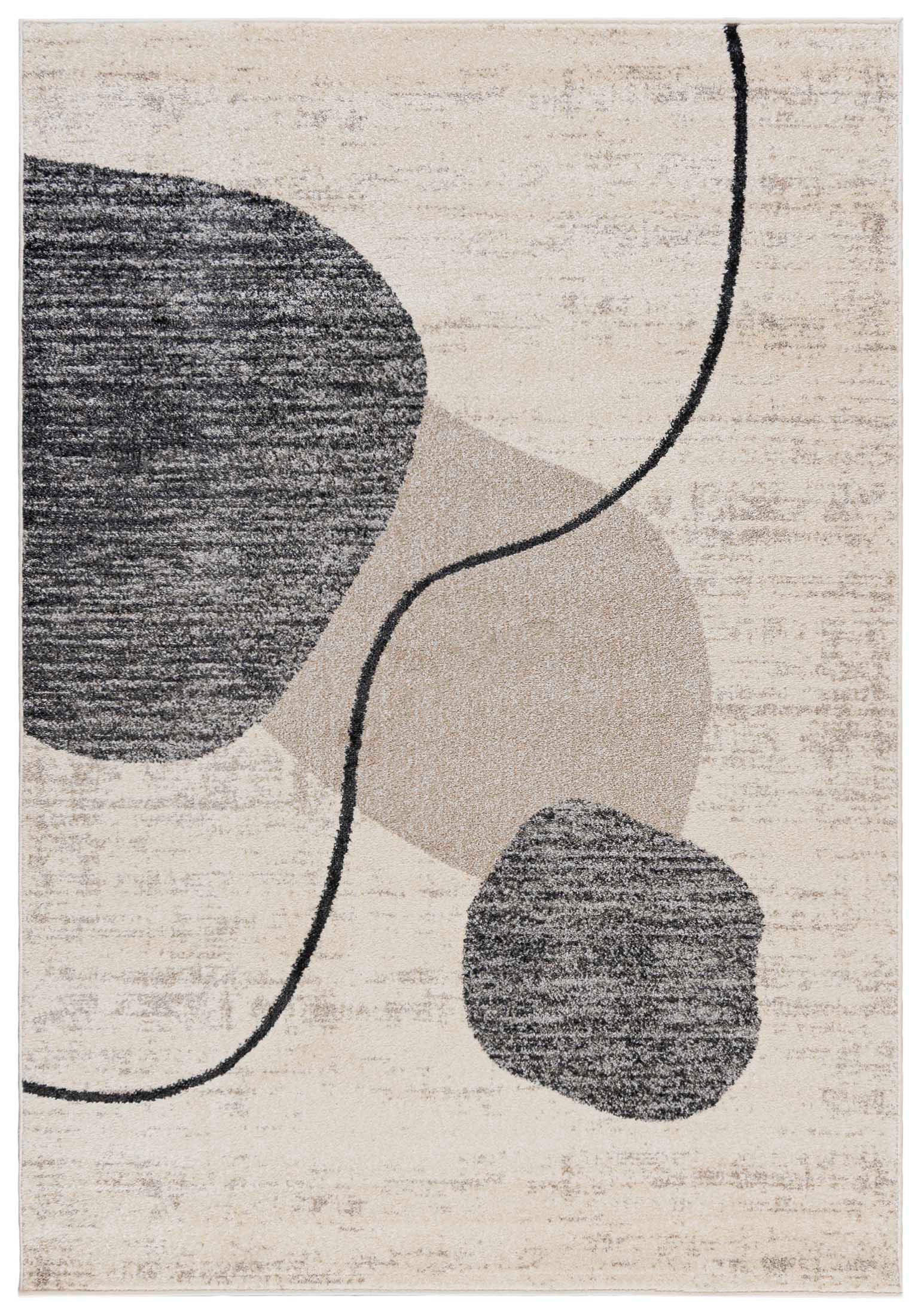 TEPPICH Beige Geometrisch In-Outdoor Pflanzlich Kurzflor Rechteckig 200 x 300 cm - Beige/Grau, Textil (200/300cm) - Mazovia
