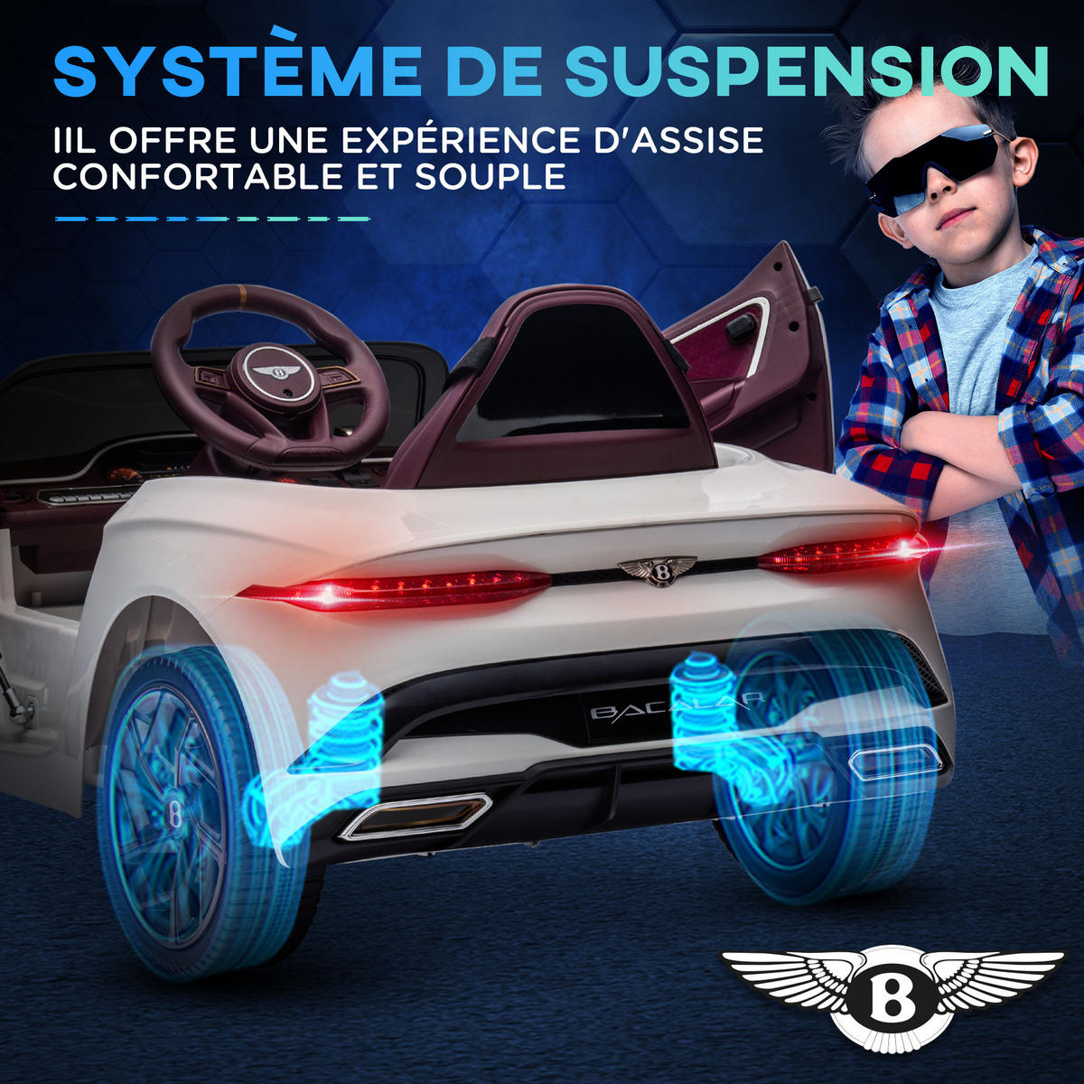 ELEKTRO-KINDERAUTO DE-13157 Flügeltüren Weiß - Weiß, Kunststoff (108/65/45cm) - ComfortXL