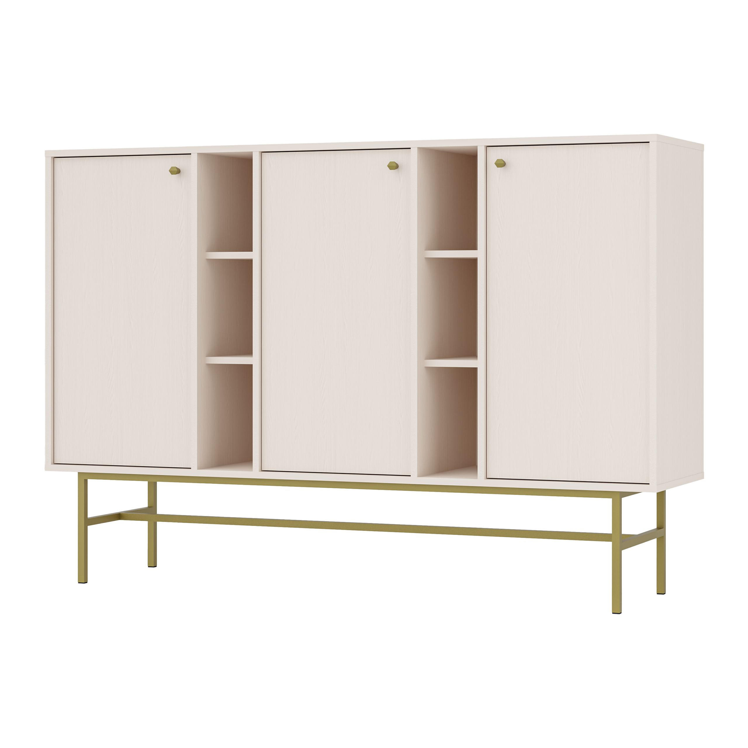 SIDEBOARD TORINO 158/108/41 cm mit 3 Türen Beige - Beige, Holzwerkstoff (158/108/41cm) - MASSENO