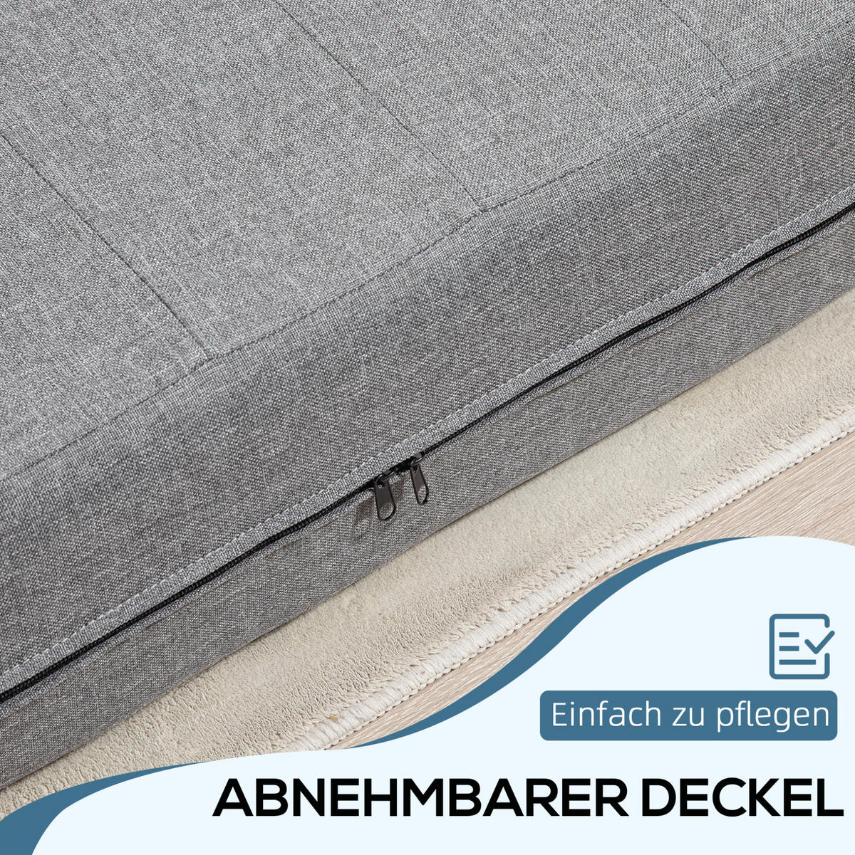 PODLAHOVÁ Rozkladacia pohovka z polyesteru, 138/80/50 cm sivá, skladacia s funkciou spania - sivá, textil (80/50/138cm) - BEAOK