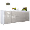 SIDEBOARD La Paz Sandgrau Hochglanz / Weiß Hochglanz - Sandfarben, Holzwerkstoff (200/72/35cm) - Vladon