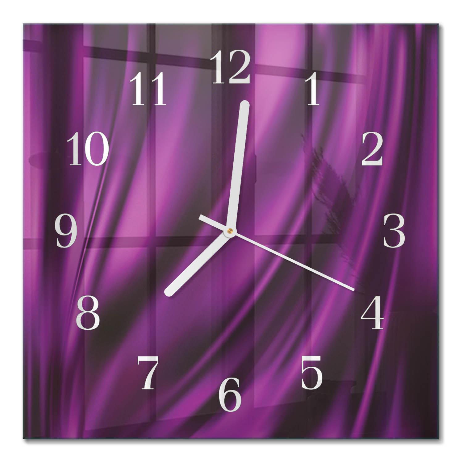 WANDUHR 30x30 cm - Abstraktion - Lila, Glas (30/30/0.4cm) - TULUP