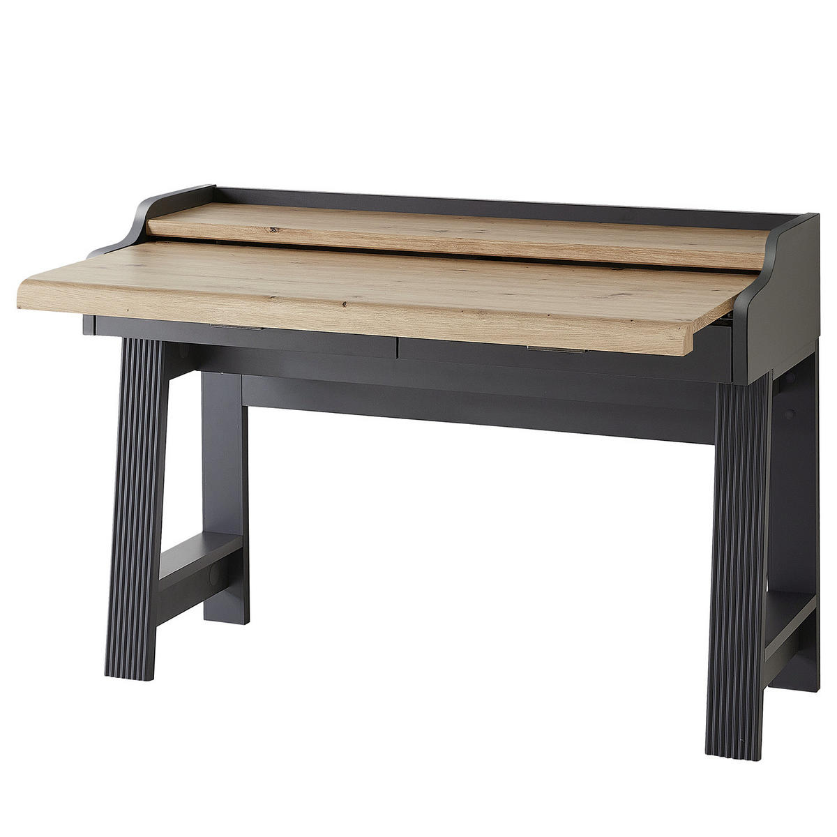 SEKRETÄR - Graphitfarben, Holzwerkstoff/Metall (53/120/84cm) - home24