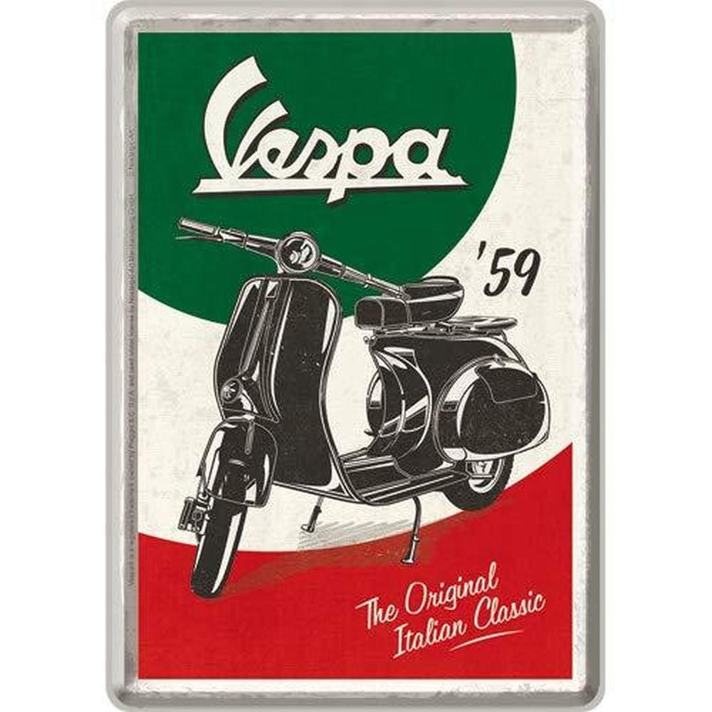 MINIBLECHSCHILD 10/14 cm Vespa The Italian Classic - Multicolor, Metall (10/14/0.1cm) - Nostalgic-Art