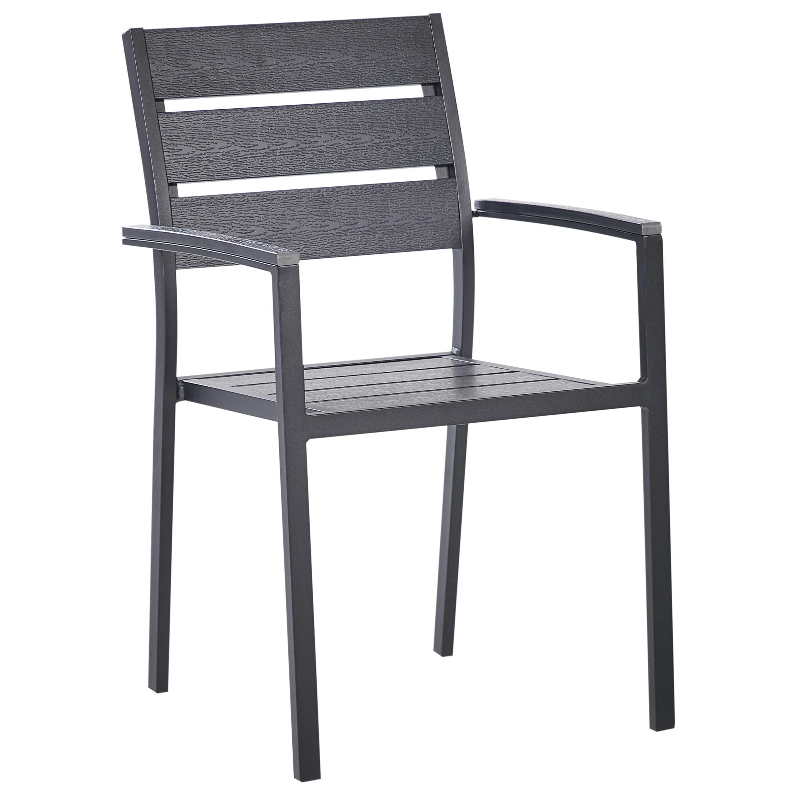 GARTENMÖBEL SET 6-Sitzer Aluminium schwarz Vernio - Schwarz, Kunststoff - Beliani