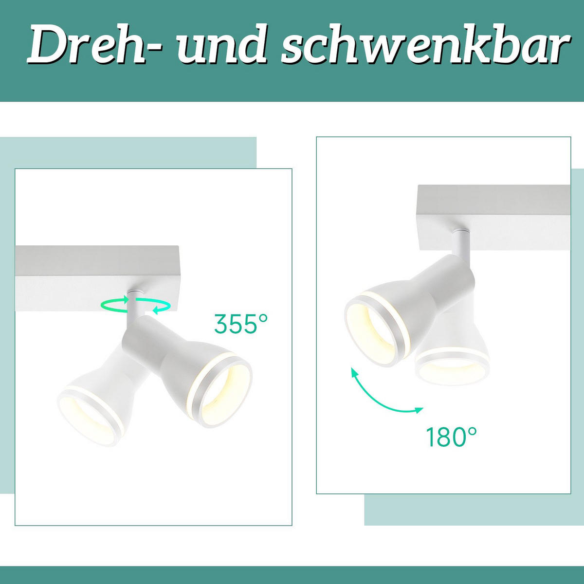 STRAHLER Herford 3-flammig 42/5/15.7 cm - Weiß, Metall (42/5/15.7cm) - Nettlife