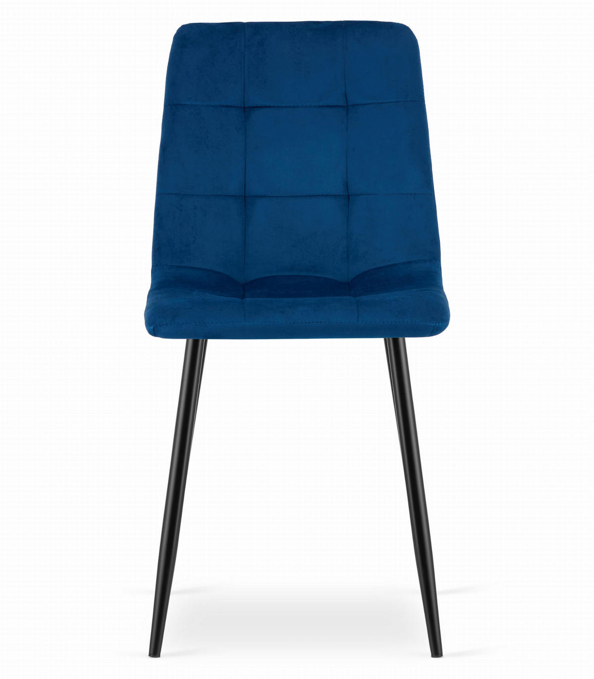 STUHL CETARA 2-er Set, Blau, mit Samtstoff gepolstert - Blau, Textil/Metall (45/87/51cm) - Komodee