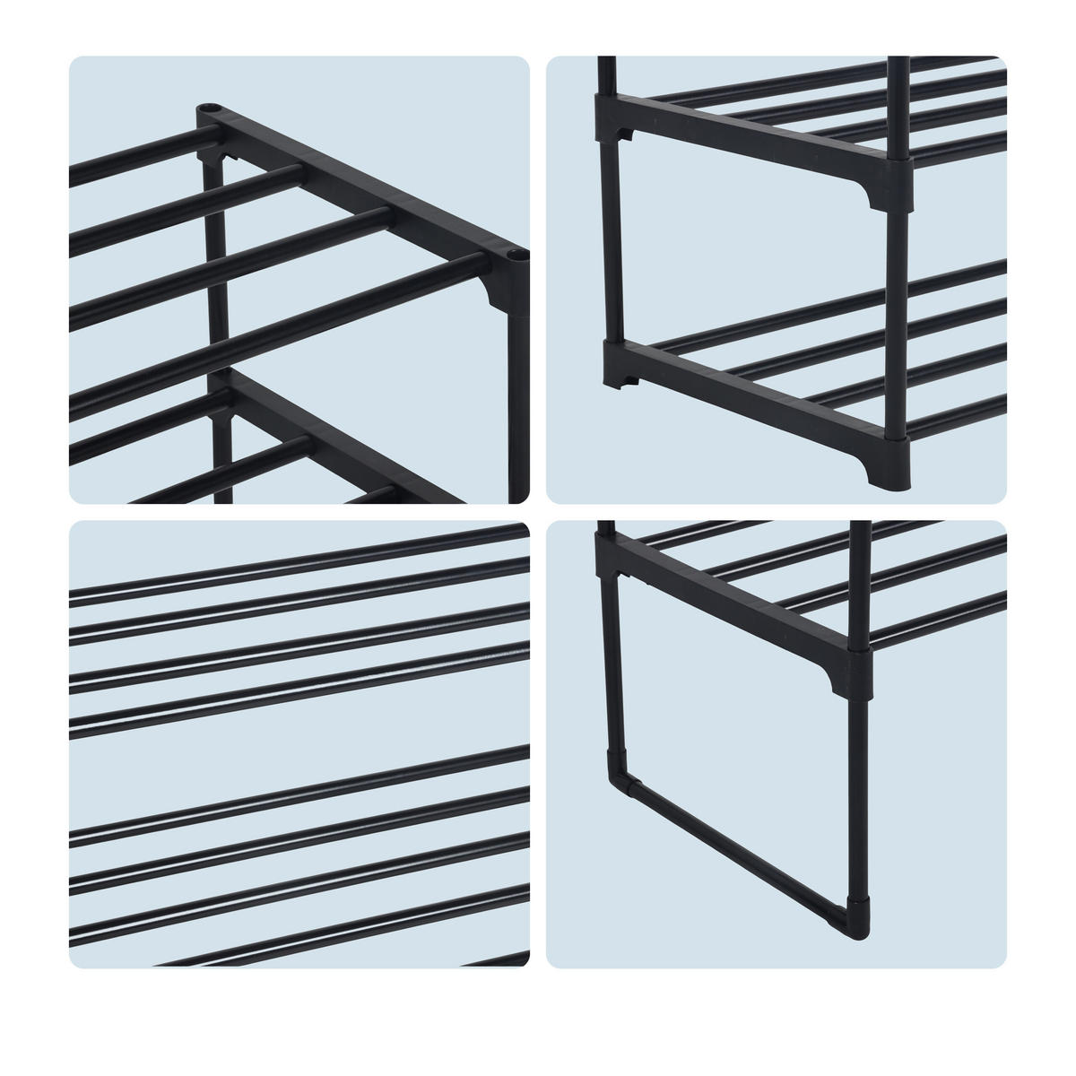 BOTNÍK - černá, kov/plast (117/72/30cm) - Relaxdays