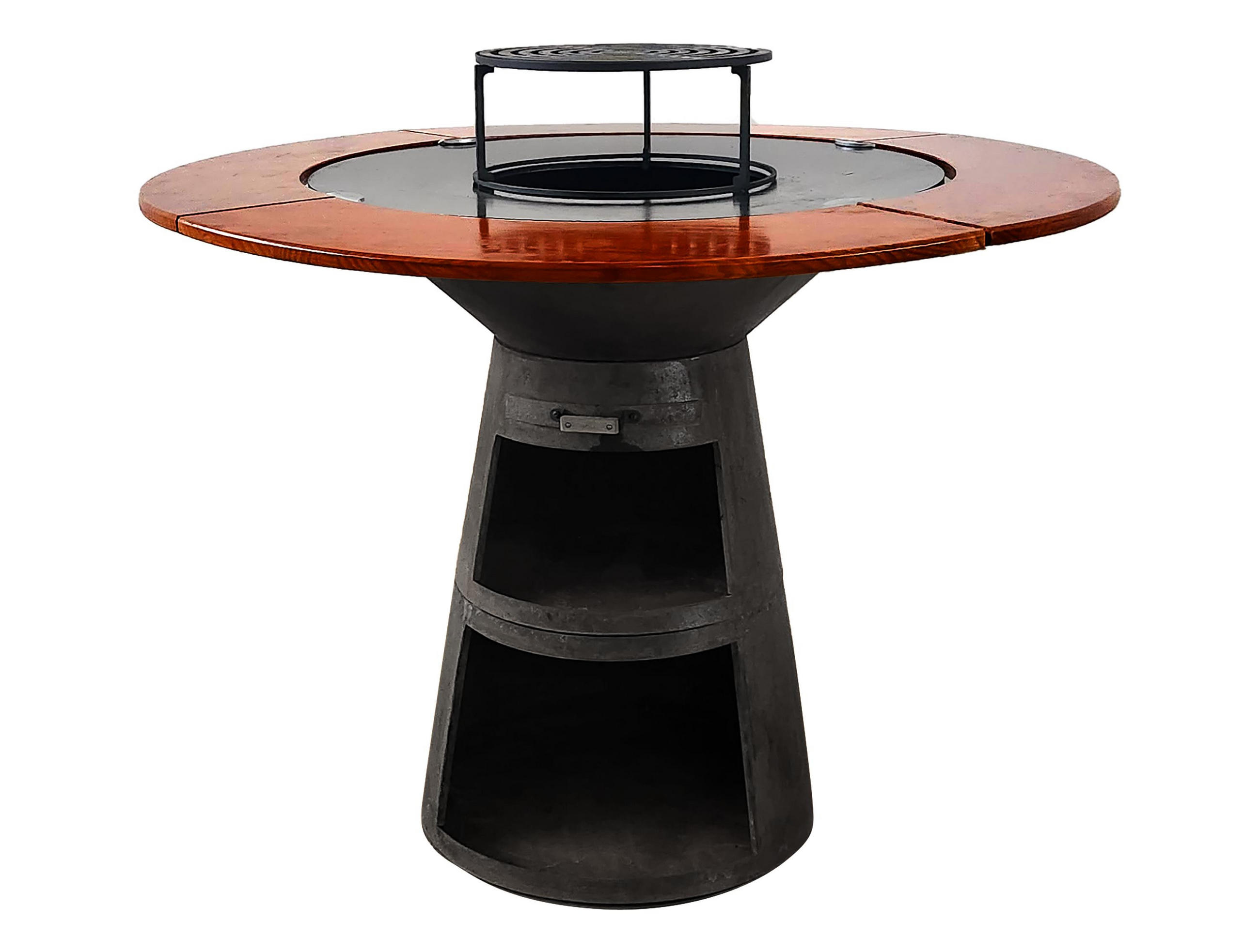 HOLZKOHLEGRILL Feuerschale Schwarz inkl. Schutzhülle - Schwarz, Metall (121/105/121cm) - Purline