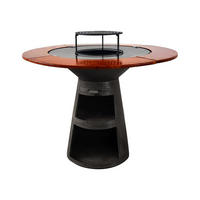 HOLZKOHLEGRILL Feuerschale Schwarz inkl. Schutzhülle - Schwarz, Metall (121/105/121cm) - Purline