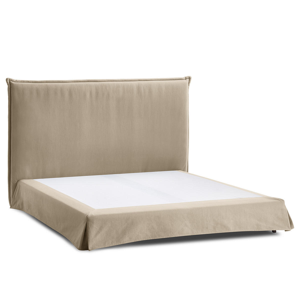 BOXSPRINGBETT mit Husse - Beige, Textil (180/200cm) - home24