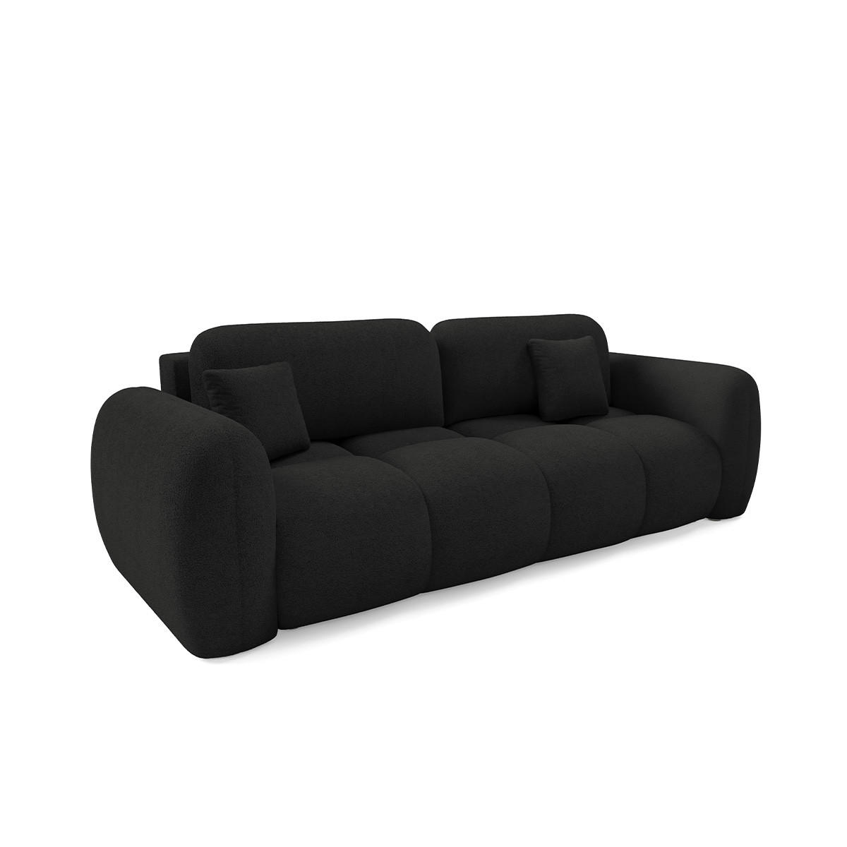 SOFA Livio 3 Sitzplätze Schwarz - Schwarz, Holz (270/95/121cm) - Petits-meubles