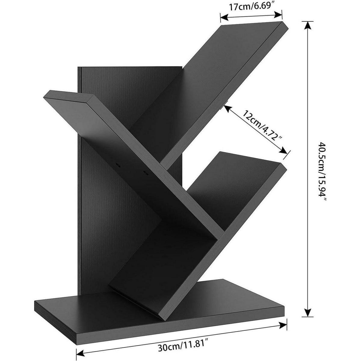 BÜCHERREGAL Baumform Schwarz 40.5 cm - Schwarz, Holzwerkstoff (17/40.5/30cm)