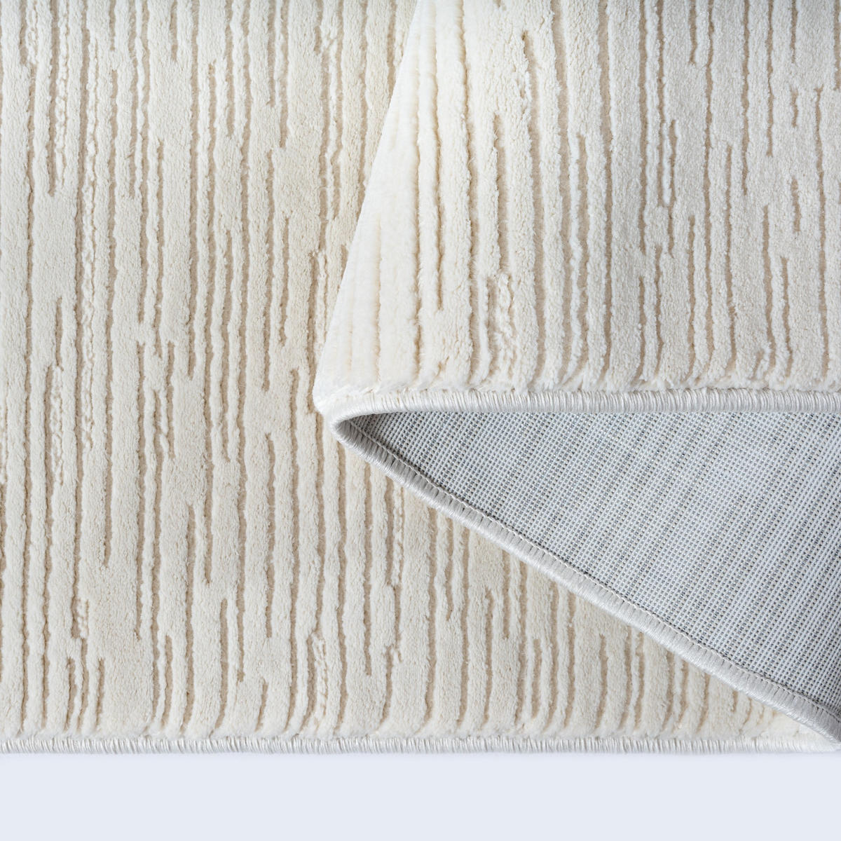 TEPPICHLÄUFER Streifen KASOS Polyester Creme 80 x 150 cm - Beige, Textil (80/150cm) - KADIMA DESIGN