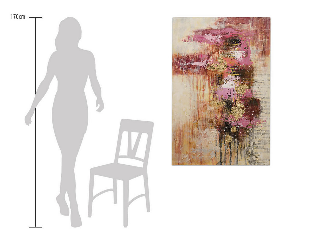 ACRYLBILD HANDGEMALT 80/120 cm - Pink, Holz/Textil (80/120cm) - KUNSTLOFT