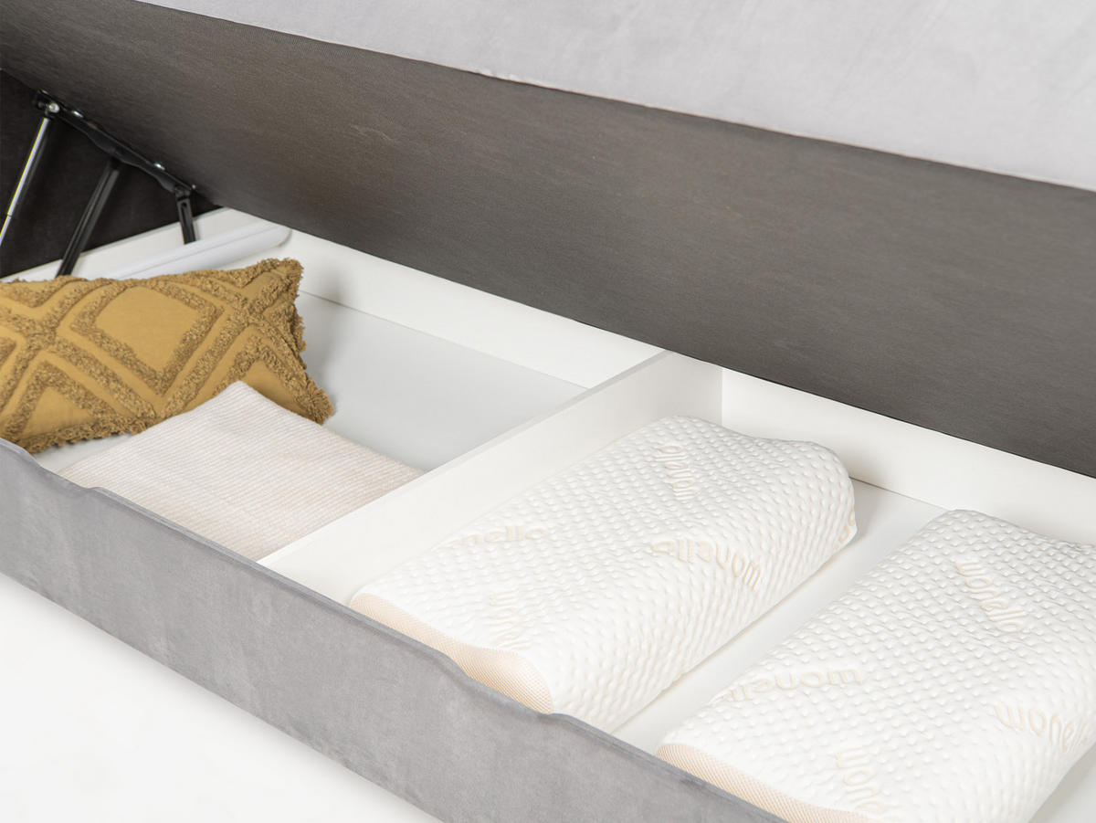 BOXSPRINGBETT Montreal Anthrazit 180/200 cm H2/H3 Samt - Anthrazit, Textil (180/200cm) - wonello