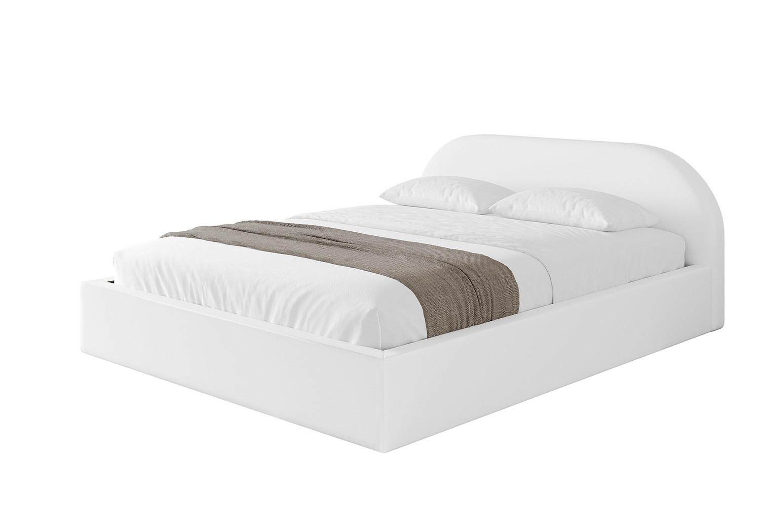 POLSTERBETT mit Bettkasten und Lattenrost, Bett mit Matratze H3/H4 - TIVON-V1 180x200 Weiß Kunstleder - Weiß Hochglanz, Holzwerkstoff/Textil (180/200cm) - ALTDECOR