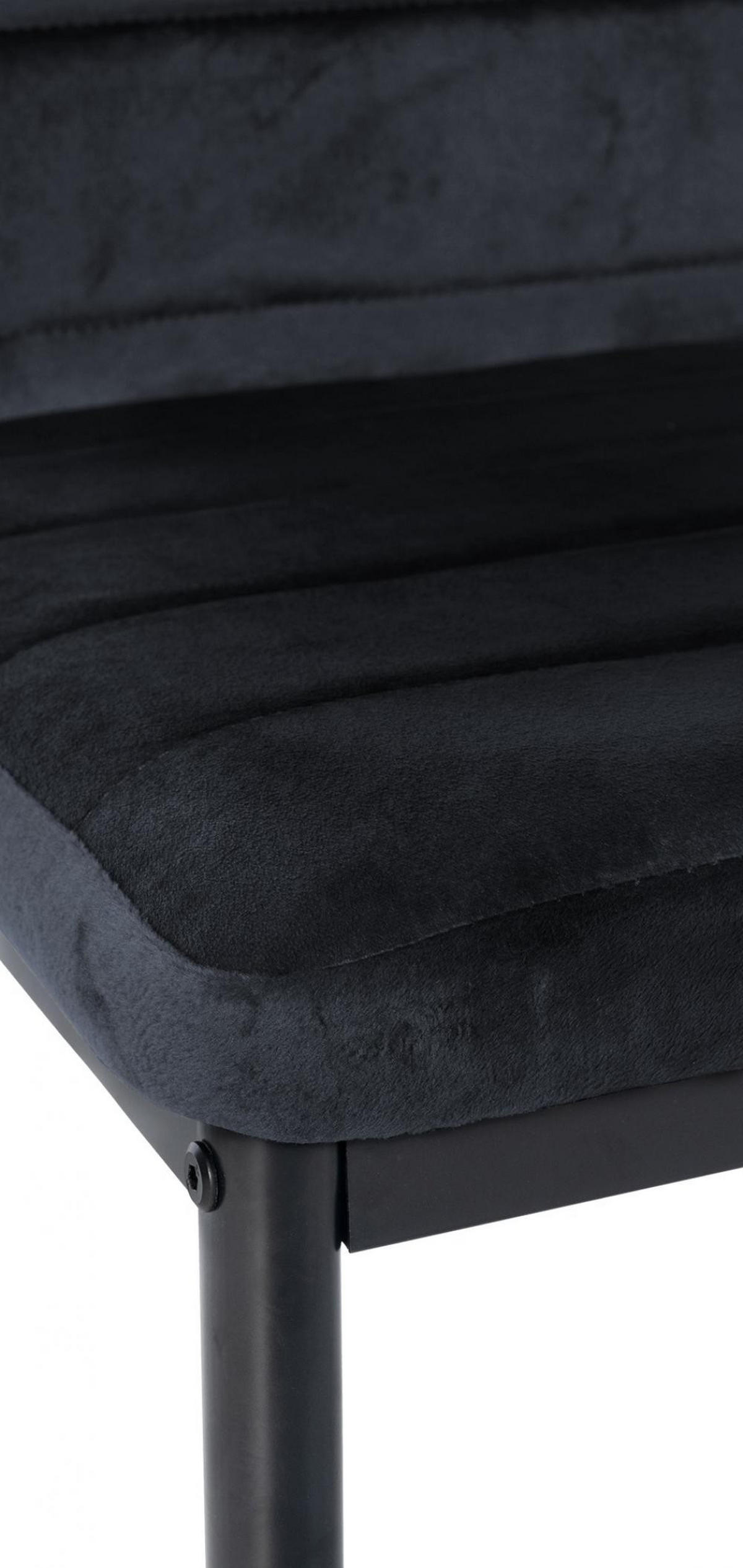 STUHL Samt schwarz - Schwarz, Textil/Metall (41.5/99/40cm) - CLP
