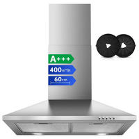 DUNSTABZUGSHAUBE EDELSTAHL Abluft Umluft LED-Beleuchtung 60 cm - Silberfarben, Metall (25.22/56.71/65.81cm) - Rolipo