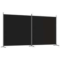 PARAVENT 2-teilig Schwarz 348/180 Cm Stoff - Schwarz, Textil (348/180/0.1cm) - vidaXL
