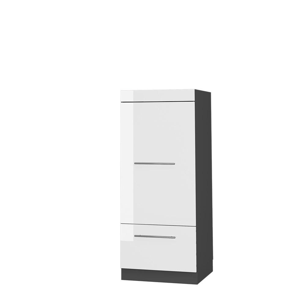HÖGSKÅP Fame-Line, Vit högblank/antracit, 60 cm Vit högglans, Antracit 153.6/60/58.1 cm