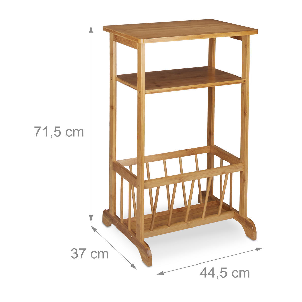 BEISTELLTISCH - Hellbraun, Holz (37/44.5/71.5cm) - Relaxdays