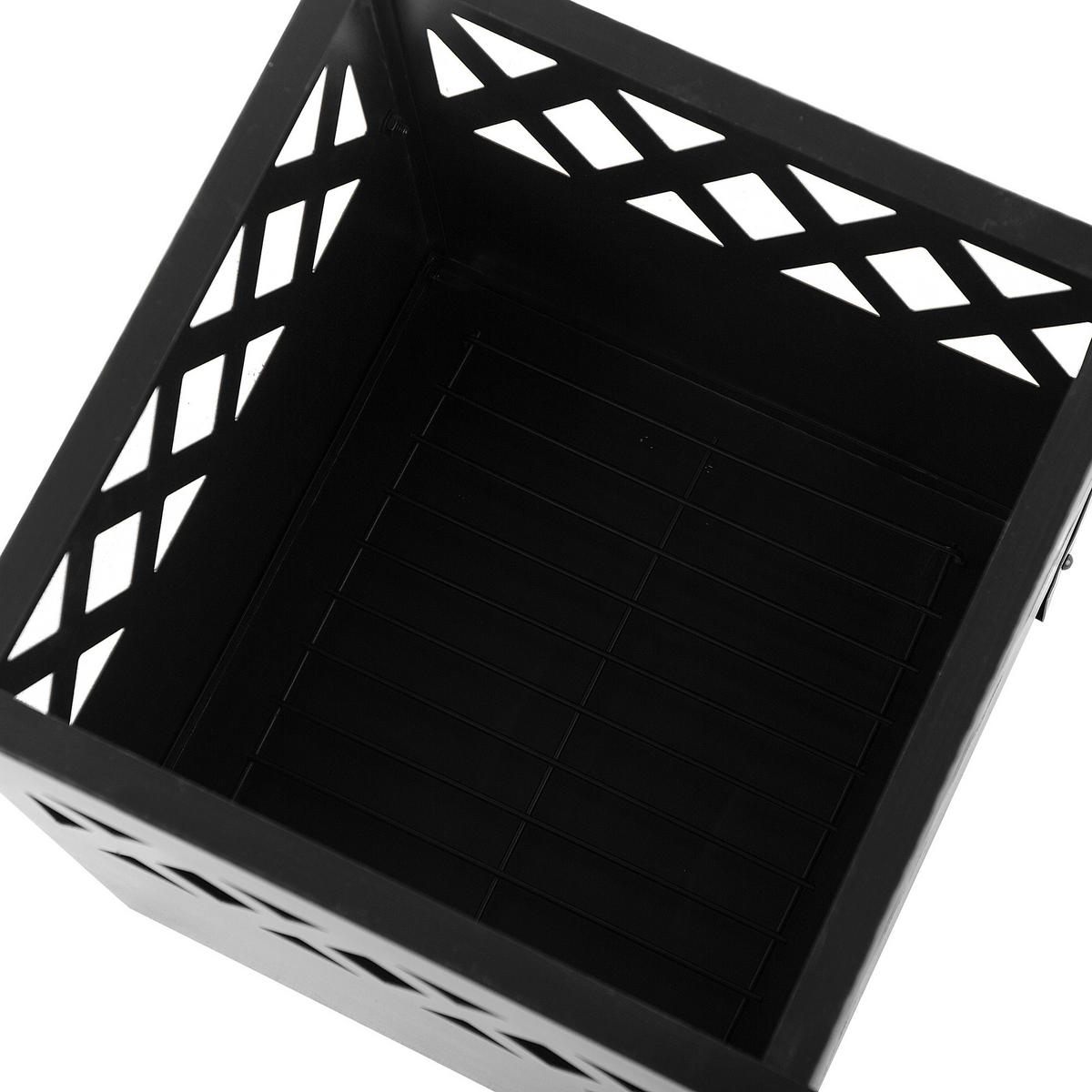 FEUERSTELLE Stah schwarz quadratisch Shiga - Schwarz, Metall (40/53/40cm)