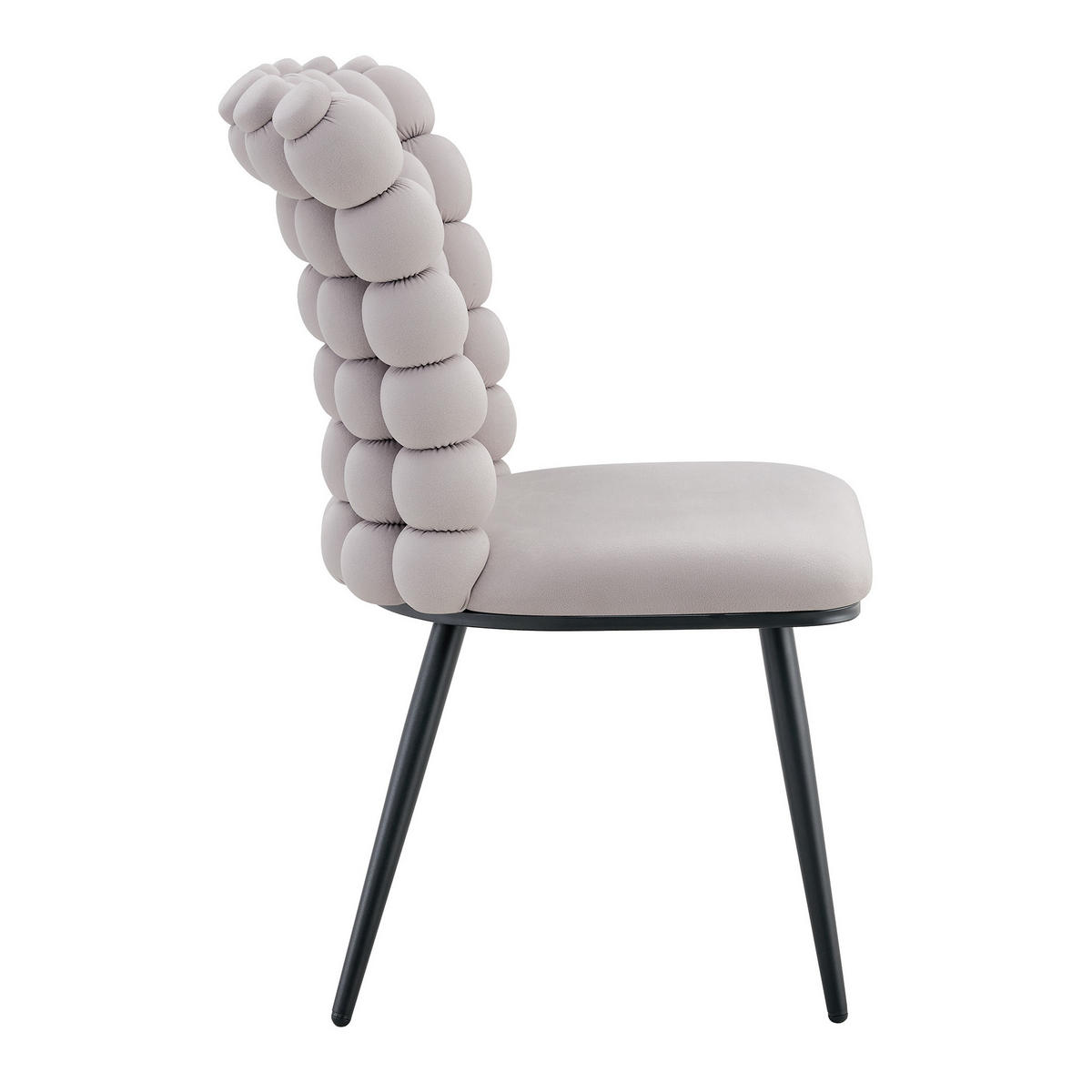 ESSZIMMERSTUHL 2er-Set Samt Light Gray mit Metallbeinen - Hellgrau, Metall (48/88/54cm) - Meubliv