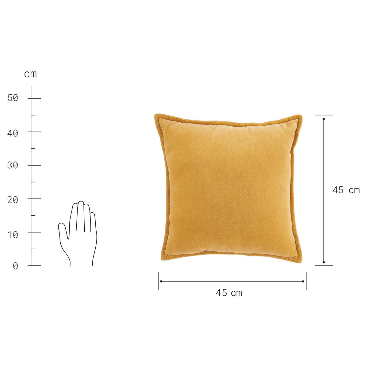 DEKOKISSEN Cotton Velvet - Gelb, Textil (45/45cm) - Butlers