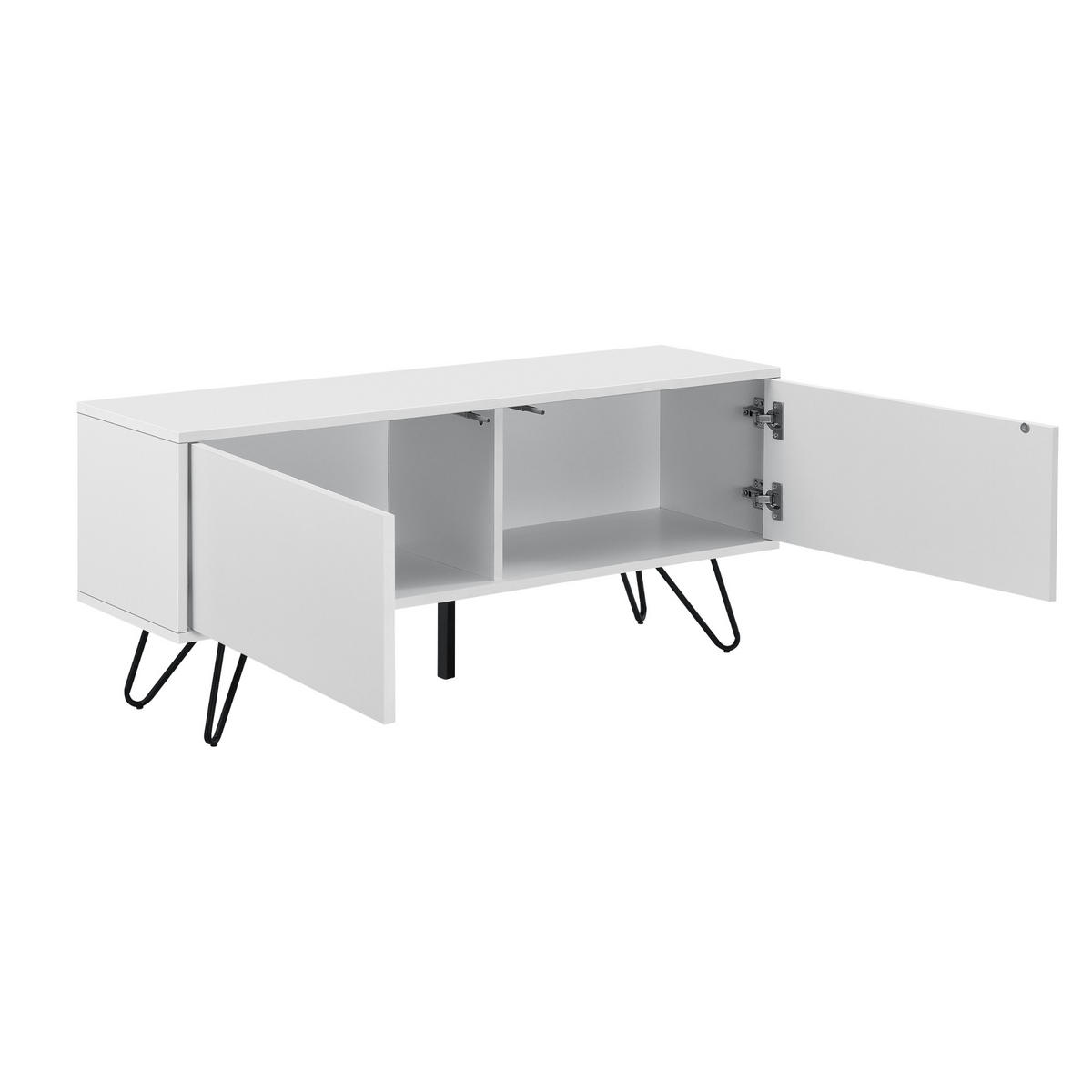 LOWBOARD Bollebygd - Schwarz/Weiß, Holzwerkstoff/Metall (110/46.5/30cm) - [en.casa]