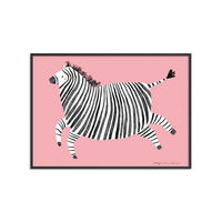 POSTER mit Rahmen Wild Apple - Zebra - Pink/Schwarz, Holz/Papier (30/40cm) - Poster&Frame