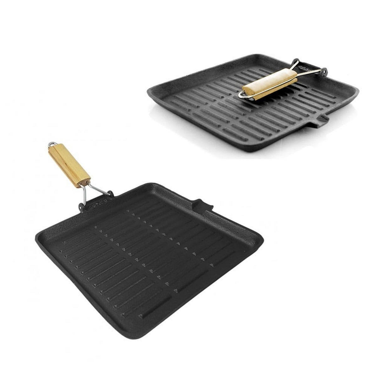 GUSSEISEN-GRILLPFANNE 24 cm Krisberg KS2563 - Schwarz, Metall (24/24/1cm) - Kinghoff 