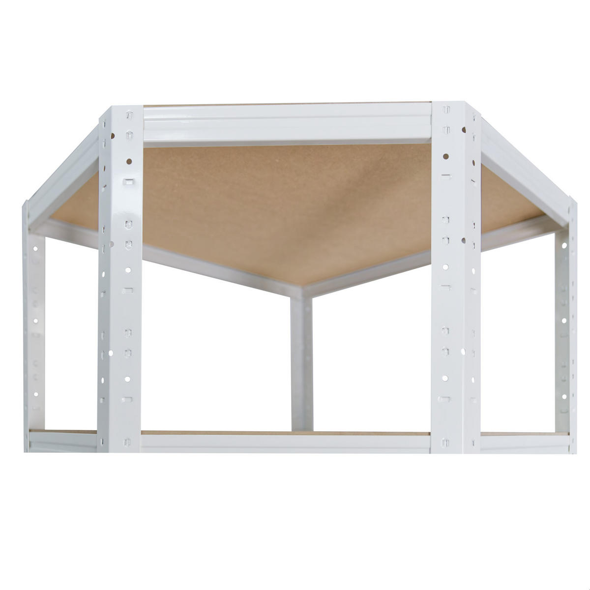 ECKREGAL HOME 180x80x50 cm in weiß mit 5 Böden und 175 kg Traglast pro Boden - Creme, Metall (80/180/50cm) - shelfplaza