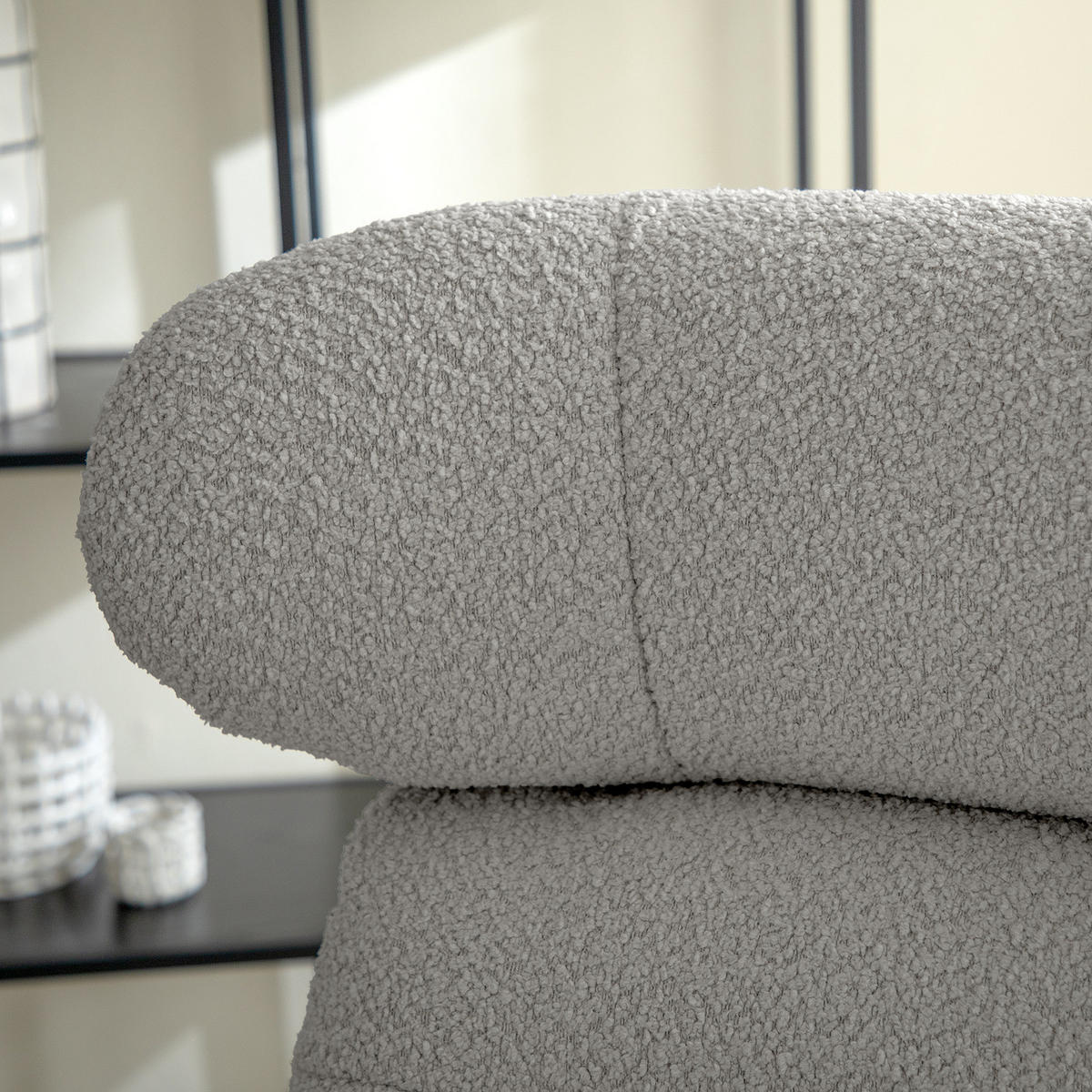 RELAXSESSEL - Grau, Textil/Metall (90/107/90cm) - home24