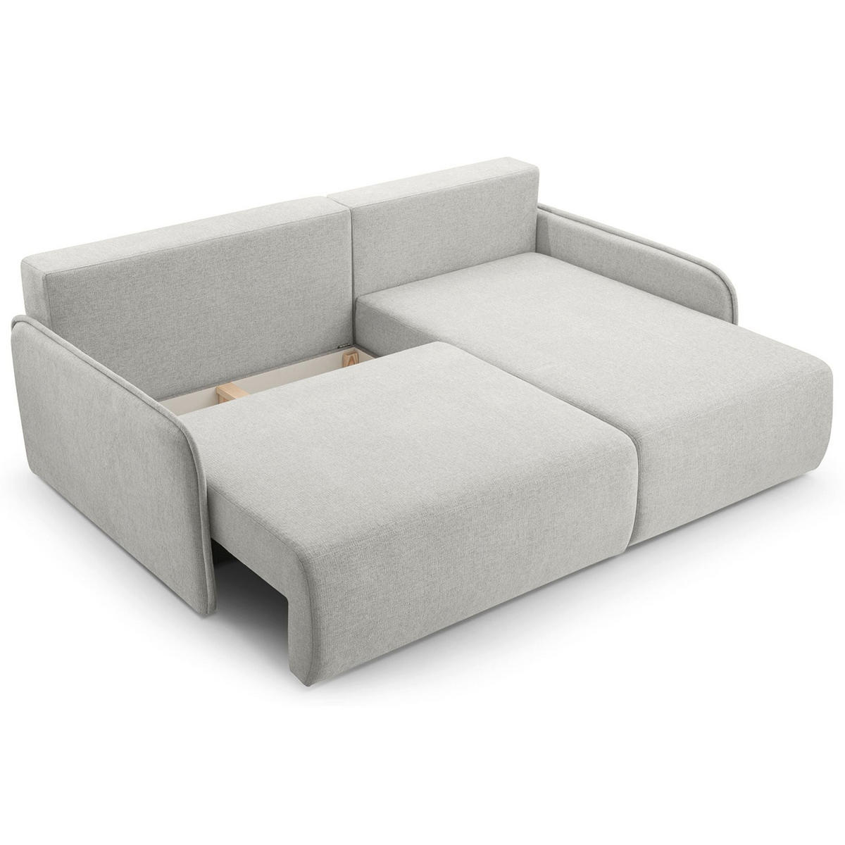 ECKSOFA Netarro, Graubeige Chenille, rechtsseitig - Taupe/Schwarz, Kunststoff/Textil (147/198cm) - Selsey