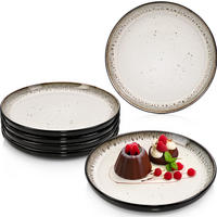 DESSERTTELLER SET SANSIBAR - 6 teilig aus Steingut - Schwarz, Keramik (15.5cm) - Sänger