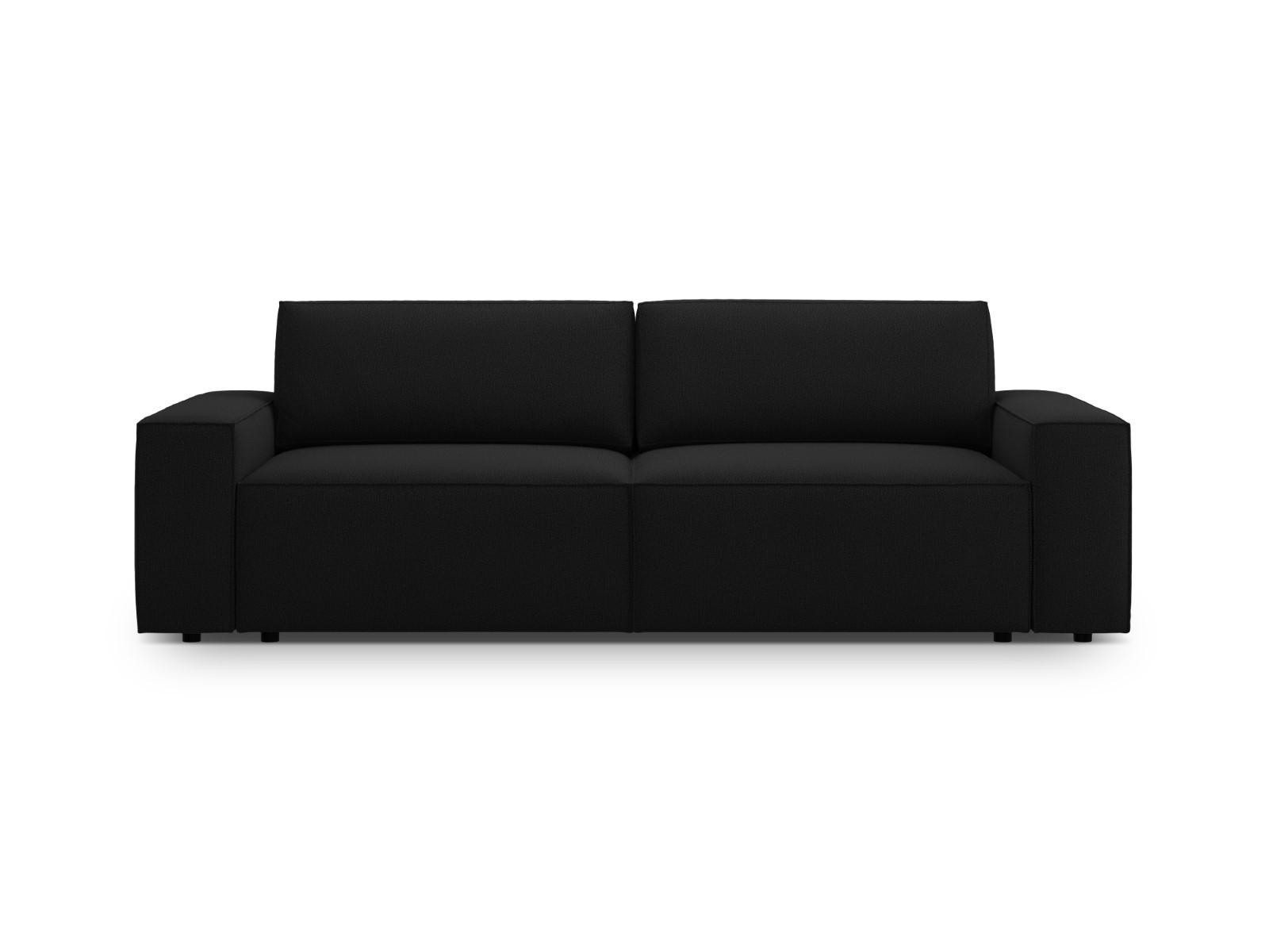 SOFA ausklappbar mit Bettkasten Jodie aus strukturiertem Stoff schwarz 3 Sitzplätze - Schwarz, Textil (107/86/247cm) - Micadoni