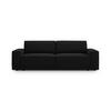 SOFA ausklappbar mit Bettkasten Jodie aus strukturiertem Stoff schwarz 3 Sitzplätze - Schwarz, Textil (107/86/247cm) - Micadoni