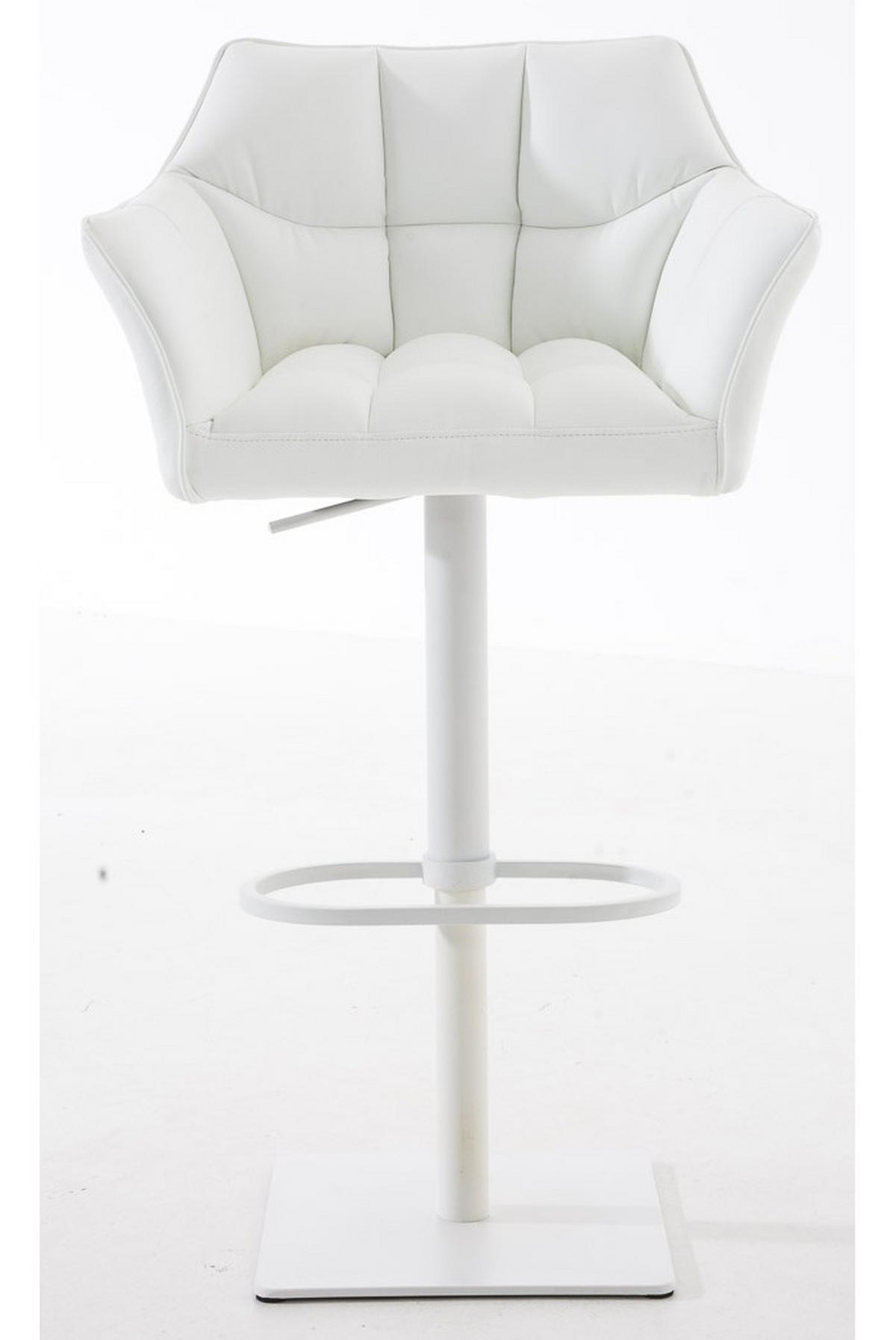 BARHOCKER Damaso 2er Set 88x64x45 cm weiß - Weiß, Leder (64/88/45cm) - furnicato