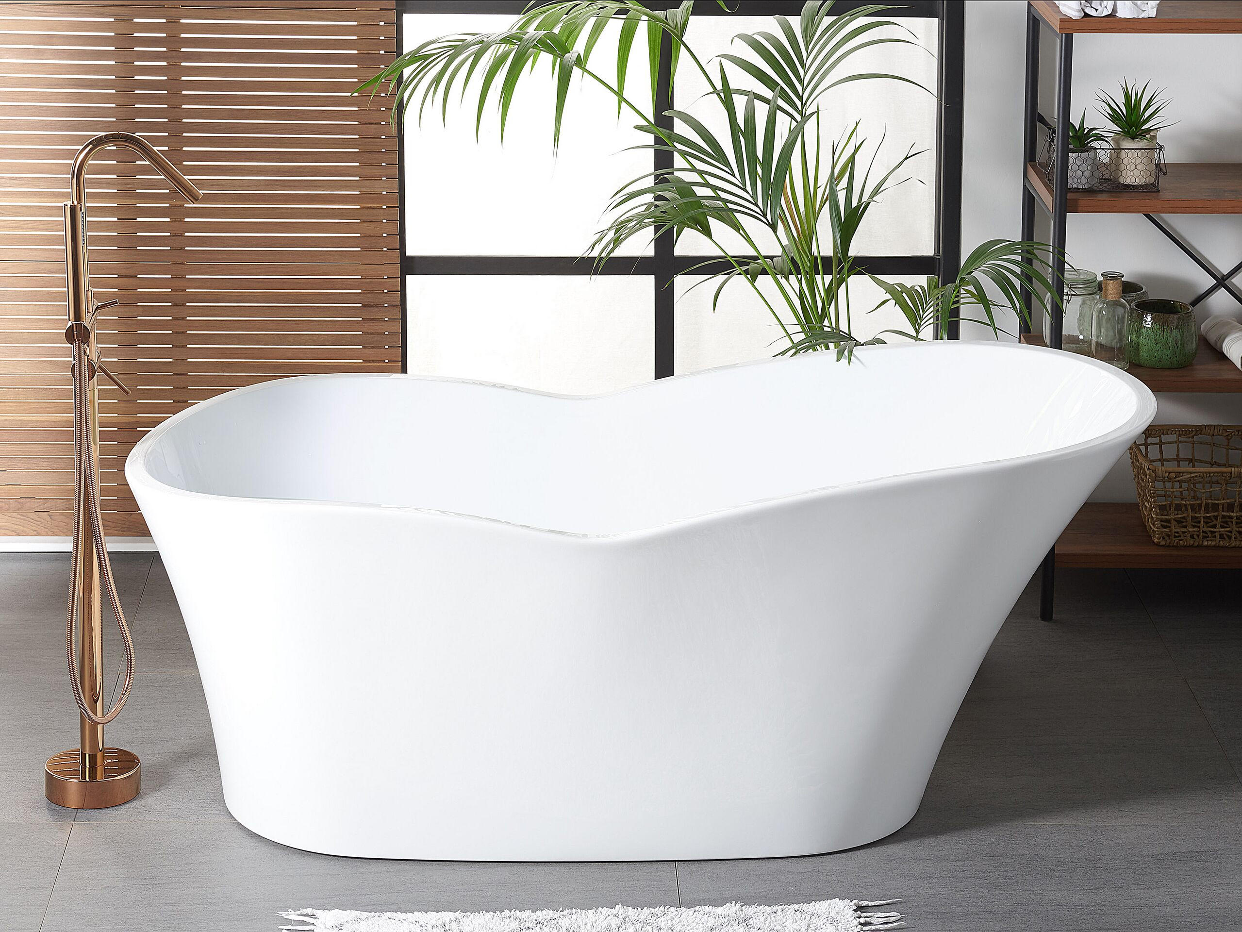 BADEWANNE FREISTEHEND 80x170x74 cm weiß Dulcina - Weiß, Kunststoff (80/74/170cm) - Beliani