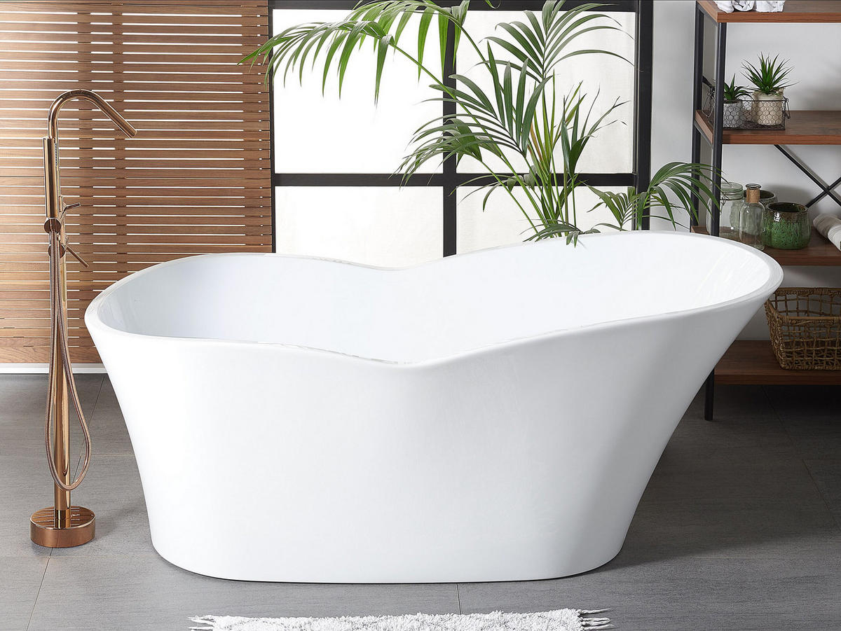 BADEWANNE FREISTEHEND 80x170x74 cm weiß Dulcina - Weiß, Kunststoff (80/74/170cm) - Beliani