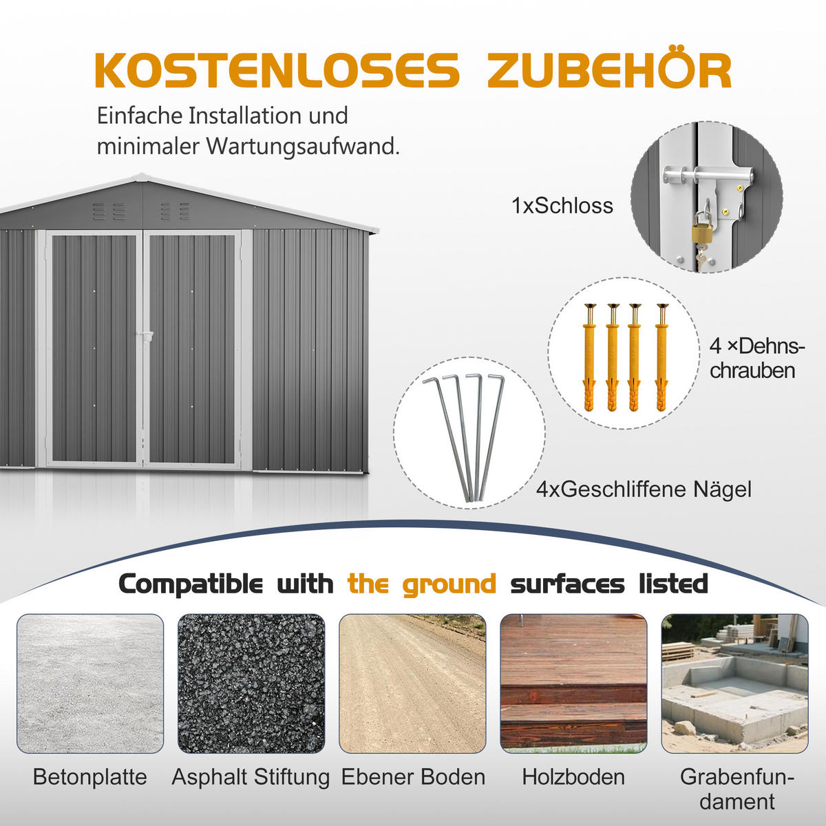 GERÄTESCHUPPEN METALL XXXL 300x252x191 cm Grau - Grau, Metall (252/191/300cm) - ComfortXL