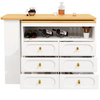 BARTISCH 137-203/39/90 cm in Weiß mit Stauraum und 360° Drehfunktion - Weiß, Holzwerkstoff (39/203/92cm) - BEAOK