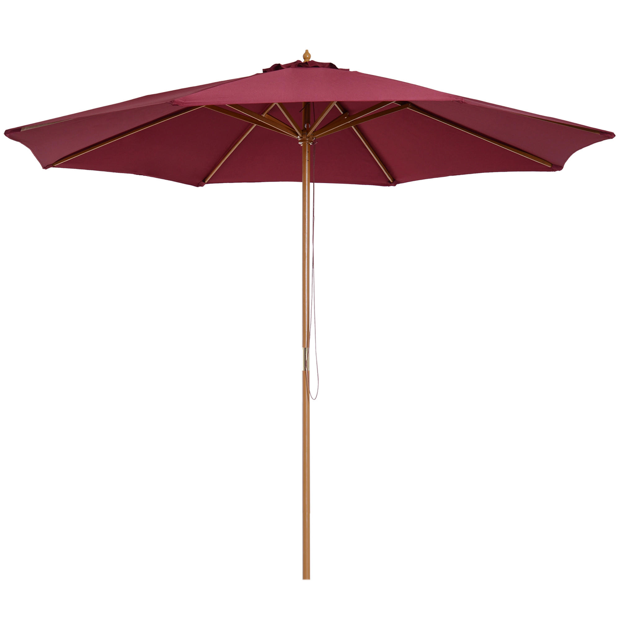 SONNENSCHIRM DE-11353 doppeltes Dach, Holz, 3 m Rot - Rot, Holzwerkstoff (300/300cm) - ComfortXL
